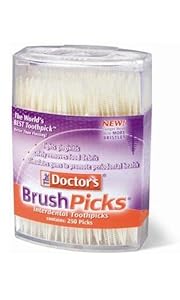 The Doctor's BrushPicks Toothpicks, 250 Picks (Pack of 12)