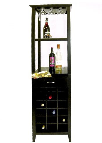 Galina Wine Tower - Holds 18 Bottles (Matte Black) (66"H x 17