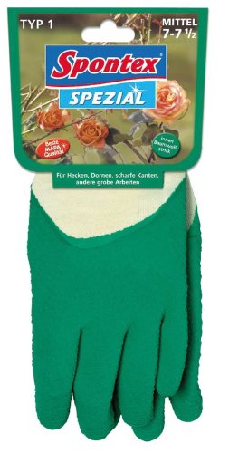 Spontex 12130017 Gartenhandschuhe Spezial Typ 1 Gr. 7-7,5 f&uuml;r Hecken, Dornen, scharfe Kanten und andere grobe Arbeiten
