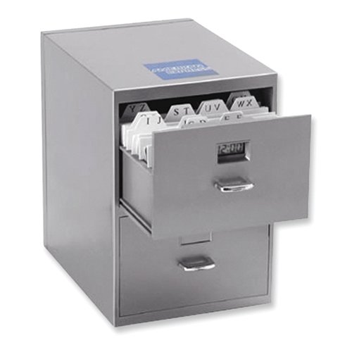 Mini File Cabinet  Clock Business Card Holder 