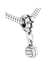 Sterling Silver Volleyball Dangle Bead Charm