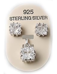 Sterling Silver Earring - Pendant Set with 18" Necklace
