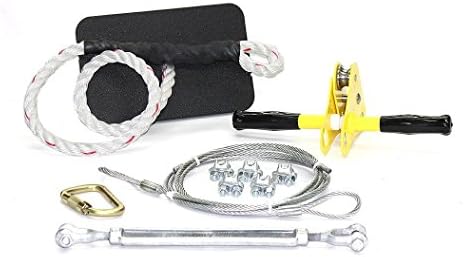 Ziplinegear 50' Hornet Zip Line Kit with stainless wheels - Yellow