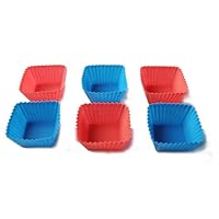 Freshware 12 Pack Square Silicone Baking Cups