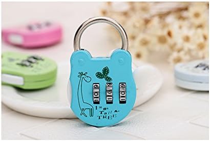 DGBM Creative Design Mini Giraffe Prints Padlock Backpack Locks (Blue)