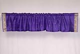 Purple Sari Rod Pocket / Pole Top Valance - Pair