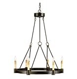 Chatelaine French Country Black Wrought Iron 6 Light Chandelier
