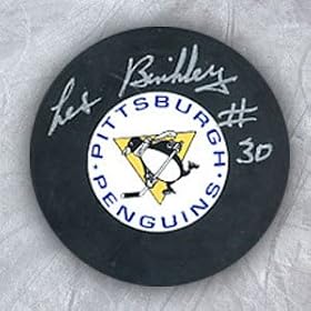 LES BINKLEY Pittsburgh Penguins SIGNED Hockey PUCK
