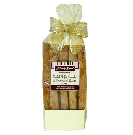 English Toffee Crunch & Butterscotch Biscotti by A Bountiful Harvest