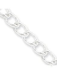Sterling Silver Half round Wire Curb Chain 24 Inches