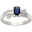 14K White Gold Sapphire and Diamond Ring