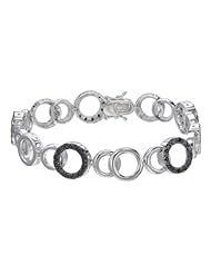 2 CT Black Diamond Bracelet .925 Sterling Silver 7 Inches