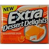 Wrigleys Extra Sugar Free Gum - Dessert Delights Orange Cream Pop (case of 10)