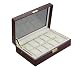 41OwR100 pL. SL75  Diplomat Brown Leatherette Ten Watch Storage Case with