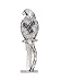 Deco Breeze Antique Silver Decorative Figurine Table Fan, Parrot, 32-Inch Tall by 9-Inch Wide