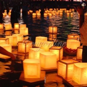 Olymstore(TM) 10 Pack Square Chinese Lanterns Wishing, Praying, Floating, River Paper Candle Light