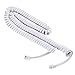 Telephone Cord Handset Curly - Phone Color Choctaw White 15ft - Works on virtually All Trimline Phones and Princess Telephones