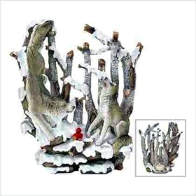 DECORATIVE WOLF CANDLEHOLDER CANDLE HOLDER VOTIVE LIGHT