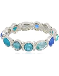 Nine West "Fruit Punch" Silver-Tone Blue Multi-Stretch Bracelet, 2.7"