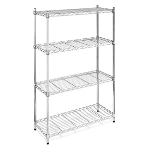 Whitmor 6060-322 Supreme 4-Tier Shelving Unit, Chrome