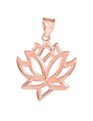 10k Rose Gold Lotus Flower Pendant