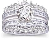 1 3/8ctw Round and Baguette Diamond Wrap