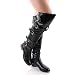 Black Designer Fashion Women's BUCKLE Black BOOTS