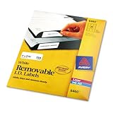 AVE6460 ID Laser/Inkjet Labels,Removable,1x2-5/8,750/PK,White