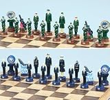 Army And Navy Chess Set, King:3-1/4