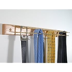 <b>Tie Rack- 30 Tie Pegs - Natural Finish</b>