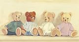 Four Bears by Catherine Becquer. Size 13.75 X 25.50 Art Poster Print on Canvas