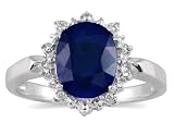 2.50 Carat Sapphire and Diamond Royal Ring in .925 Sterling Silver