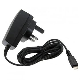 Navitech Black Micro USB UK Mains Charger Socket for The Blackberry playbook