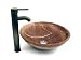 New Bathroom Reddish Stone Marble Vessel Sink Combo with Oil Rubbed Bronze Finish Faucet & Oil Rubbed Bronze Finish Pop up Drain