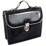 L.A.P.A. Classic Black Leather Briefcase