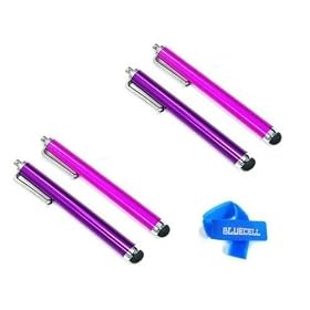 Bluecell 4 Pack of Purple Pink Stylus Universal Touch Screen Pen for Ipad 2 Ipod Iphone 4,4S,Kindle Fire,3g 3gs, Motorola Xoom, Samsung Galaxy Tab 8.9 10.1, Blackberry Playbook HTC Flyer Tablet + Bonus Bluecell cable Tie