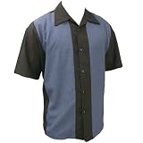 Retro Bowling Shirt -- Blue Chip