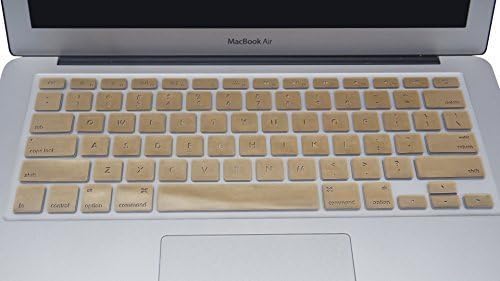 Zky - 13-inch Durable Ultra Thin Backlit Keyboard Protector Cover Silicone Skin for Macbook Air 13" (Backlit Series Gold)