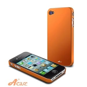 Acase(TM) Superleggera sunset fit case foriPhone 4 with 2 Screen Protector (Orange)