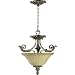 Quorum 2100-16-58 Barcelona Dual Mount Light, Mystic Silver Finish with Amber Scavo Glass