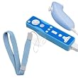 Wrist Strap + Soft Silicone Skin Case Cover for Nintendo Wii Remote Control / Controller & Nunchuk - Blue