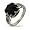Crown Set Onyx CZ Ring with Black Inlay Design Size 6 (Sizes 5 6 7 8 9 Available)