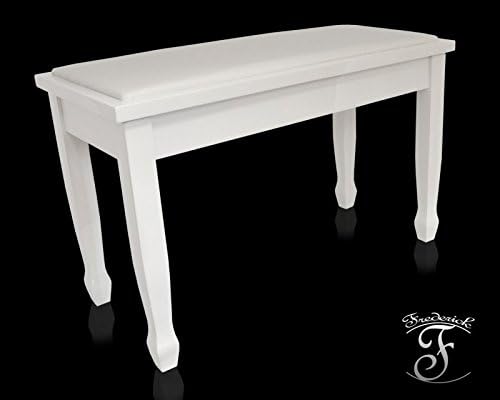 Frederick Duet Piano Bench - White Polish