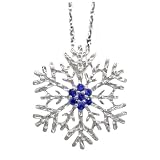 14K Yogo Sapphire Snowflake Pendant