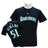 (マジェスティック)Majestic MLB マリナーズ イチロー #51 Player Tシャツ (JPN Ver) (ネイビー) イチロー