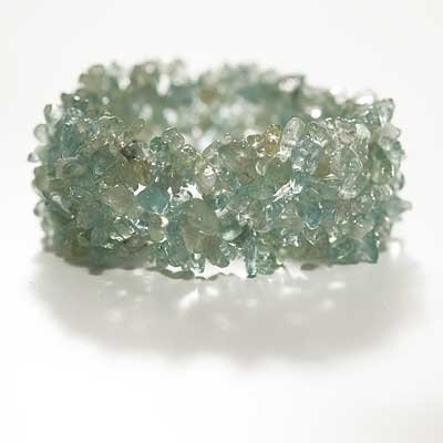 Aquamarine Chips Multi-Strand Stretch 1 Inch