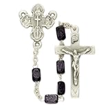 4x6mm Black Square Wood Rosary Beads 21 length