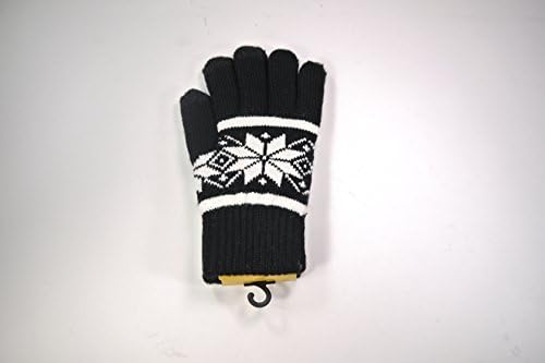Touch Gloves Wool Smart Phone Texting Screen Winter Glove Compatible iPhone 6S Plus Samsung Galaxy S6 Mobile (Black Snow)