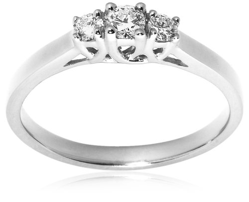 14k White or Yellow Gold 3-Stone Diamond Ring (1/4 cttw, H Color, SI2 Clarity)