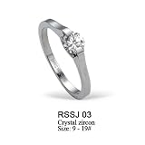 The Stainless Steel Jewellery Shop - Stainless Steel Solitare Engagement Ring - Includes FREE Velvet Jewellery Gift Pouch